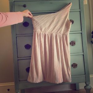 Gold off the shoulder, mini dress from Forever 21.